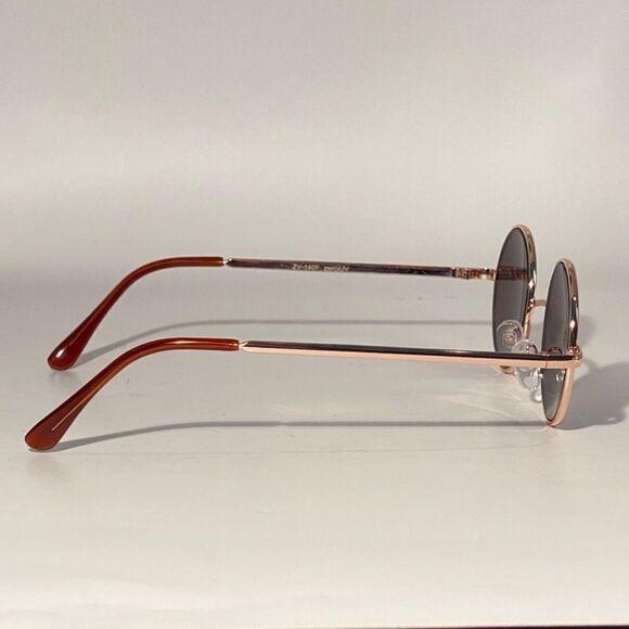 1078 John Lennon Round Blue Mirrored Sunglasses Metal Frames New - Picture 6 of 9